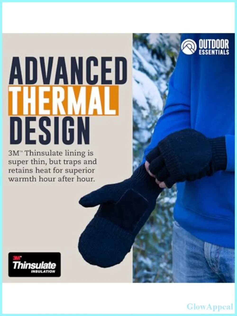 2-in-1 Fingerless Convertible Mittens with Flip Top Wool